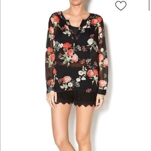 𝅺Joie silk floral boho pullover top